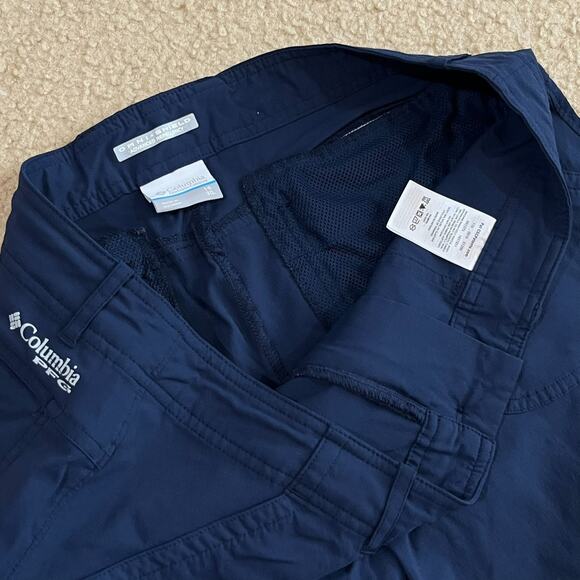 Columbia PFG Womens Aruba Roll-Up Pants Blue Nylon Size 14 - Picture 3 of 8